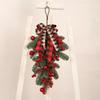 1pc Christmas Plaid Bow and Red Fruit Door Decoration Personalized Creative Home Party Holiday Gift Decoration Supplies Pendants