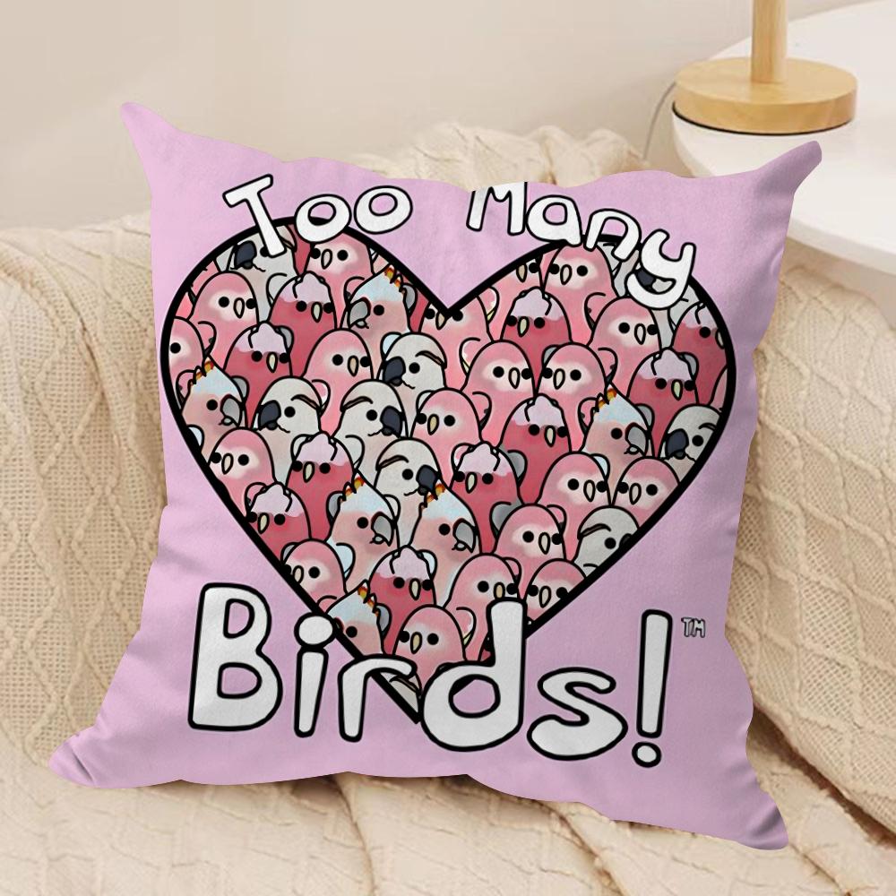 Cute Cockatiel Cushion Cover Silky Short Plush DoubleSided Printed Pillow Case for Sofa All Seasons Home Decor Gift