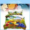 Winnie The Pooh Pattern Threepiece Bedding Set With Active Dyeing Technology For Bedroom Use