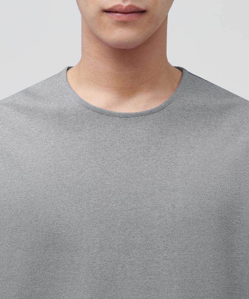 Musinsa Standard Ponte Crew Neck Long Sleeve T-Shirt [Melange Gray]