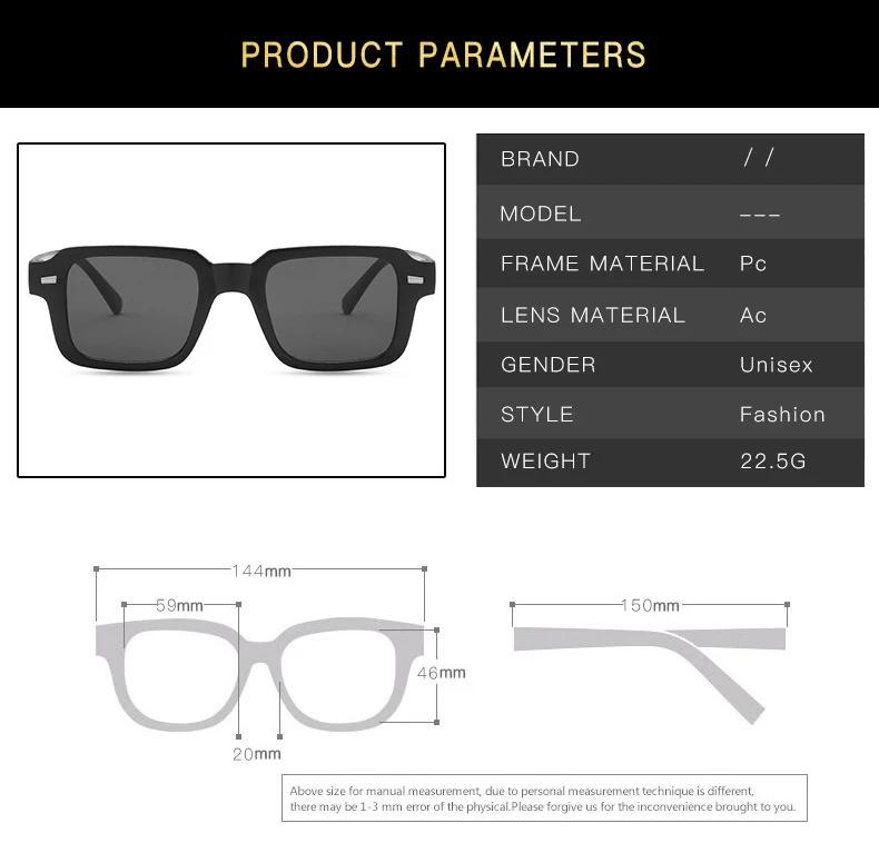 Солнцезащитные очки Женские Модные Мужские Квадратный Дизайн Солнцезащитные очки Винтажные Женские Мужские Пластиковая Оправа Стильные
