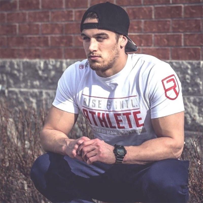 Мужская приталенная футболка для зала Crossfit, фитнеса, бодибилдинга, для мышц, прочная, дышащая