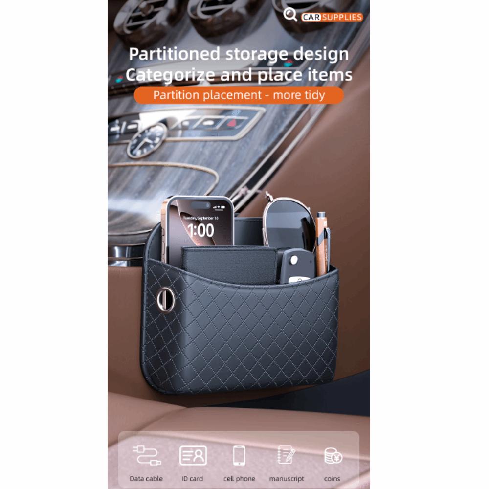 Self-adhesive Car Seat Side Organizer Multifunctional Car Storage Bag Vehicle