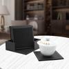 6pcs/set Business Leather Coasters Heat Insulation Coasters Tea Square Leather Tea/Coffee Cup Pad Desk Decor