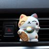 Lucky Cat Car Air Freshener Fragrance Diffuser Resin Art Car Air Conditioner Outlet Vent Perfume Clip Auto Interior