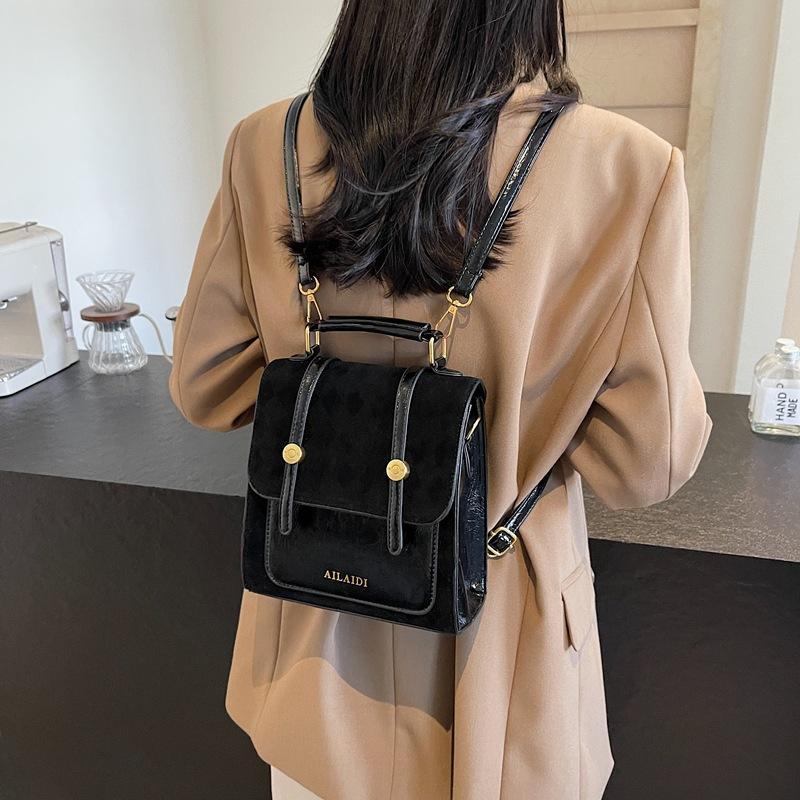 Премиальный ретро женский рюкзак 2025 новый контрастных цветов универсальный маленький рюкзак модный дорожный маленький школьный рюкзак