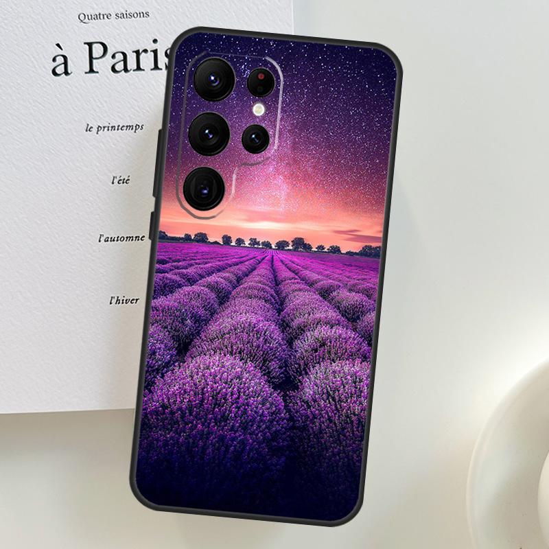 Чехол с цветами лавандового цвета для Samsung Galaxy S26 Ultra S25 S24 S23 S21 S22 Ultra S10 S20 Plus S25 FE