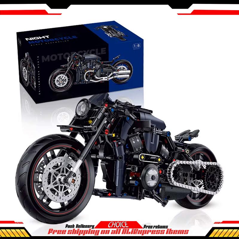 586 шт. Классический набор строительных блоков мотоцикла для взрослых, крутые модели мотоциклов-гонщиков, рождественские подарки, игрушки для детей и мальчиков