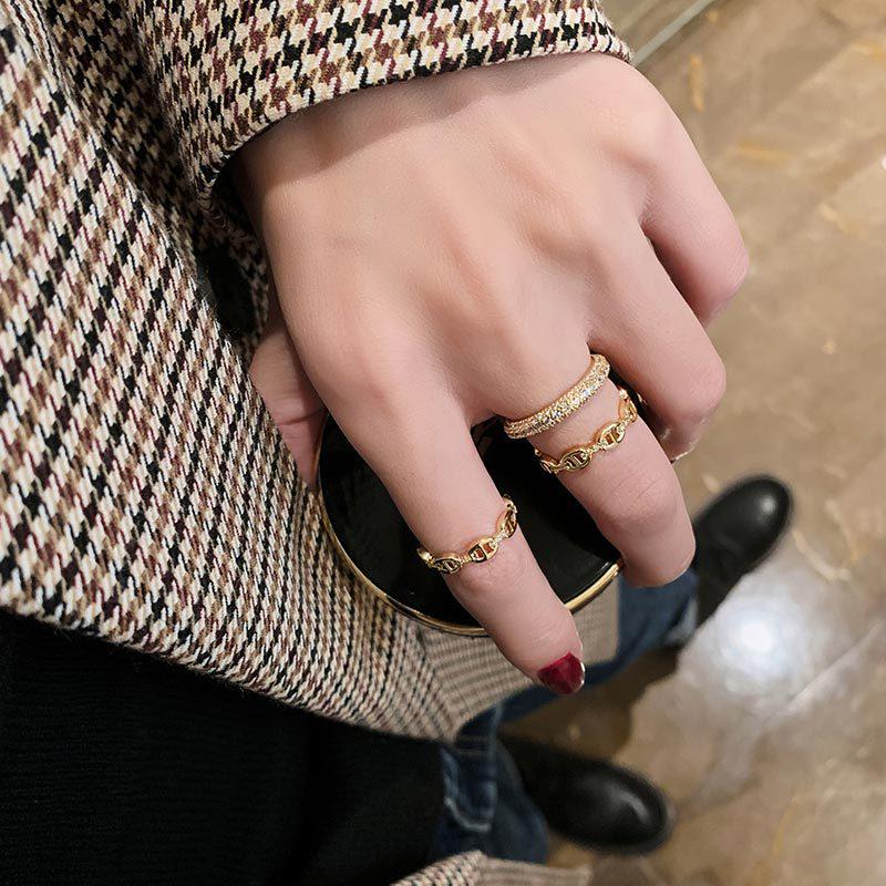 Изысканное корейское кольцо с бриллиантом на указательный палец для модных женщин - Универсальный дизайнерский стиль