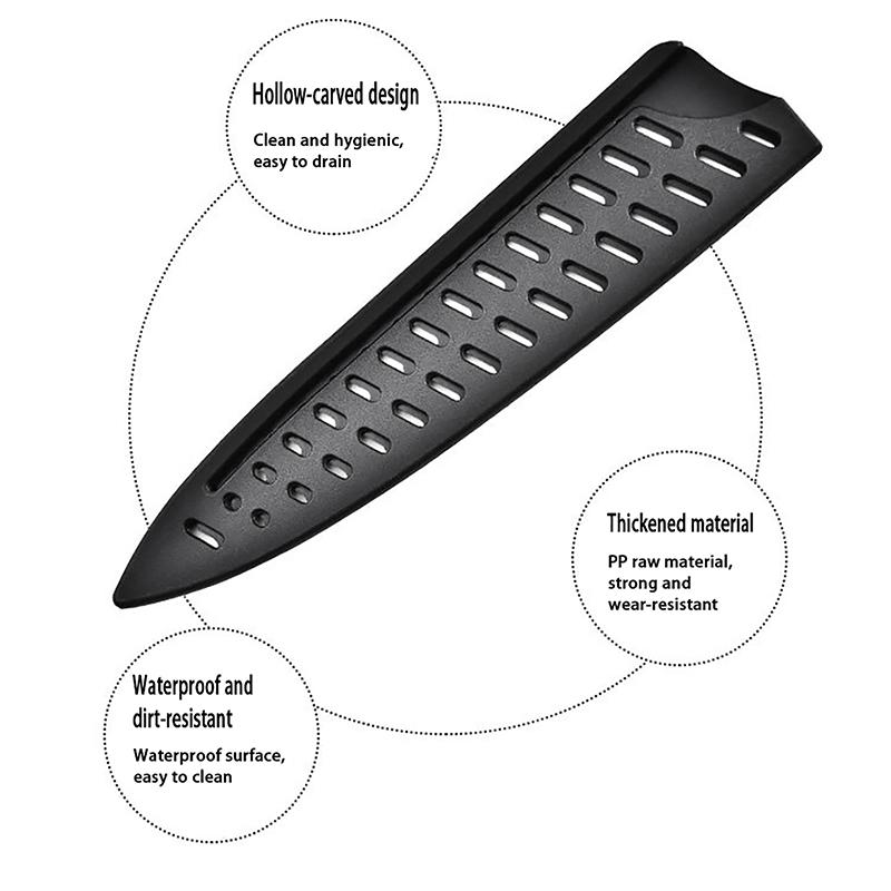 Kitchen Knife Sheath Black Plastic Knife Covers Knife Blade Protector Cover Edge Guards Case Boning Fruit Bread Chef Knife Tool