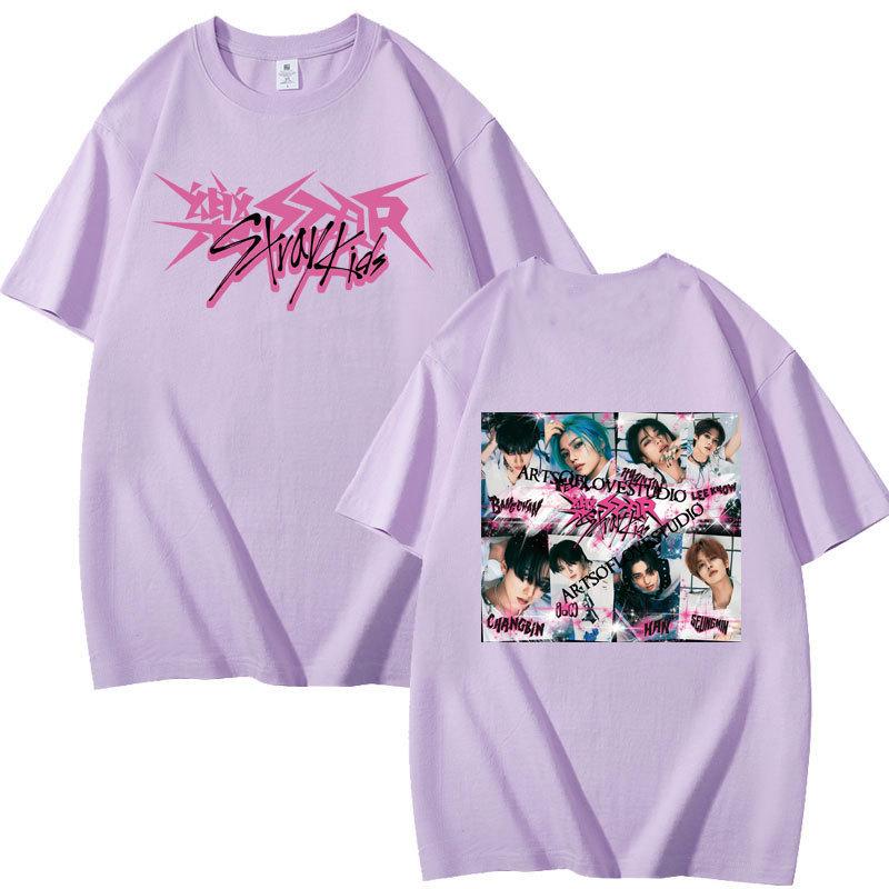 Летняя футболка с коротким рукавом Stray Kids Dominated, хлопковая, свободного кроя