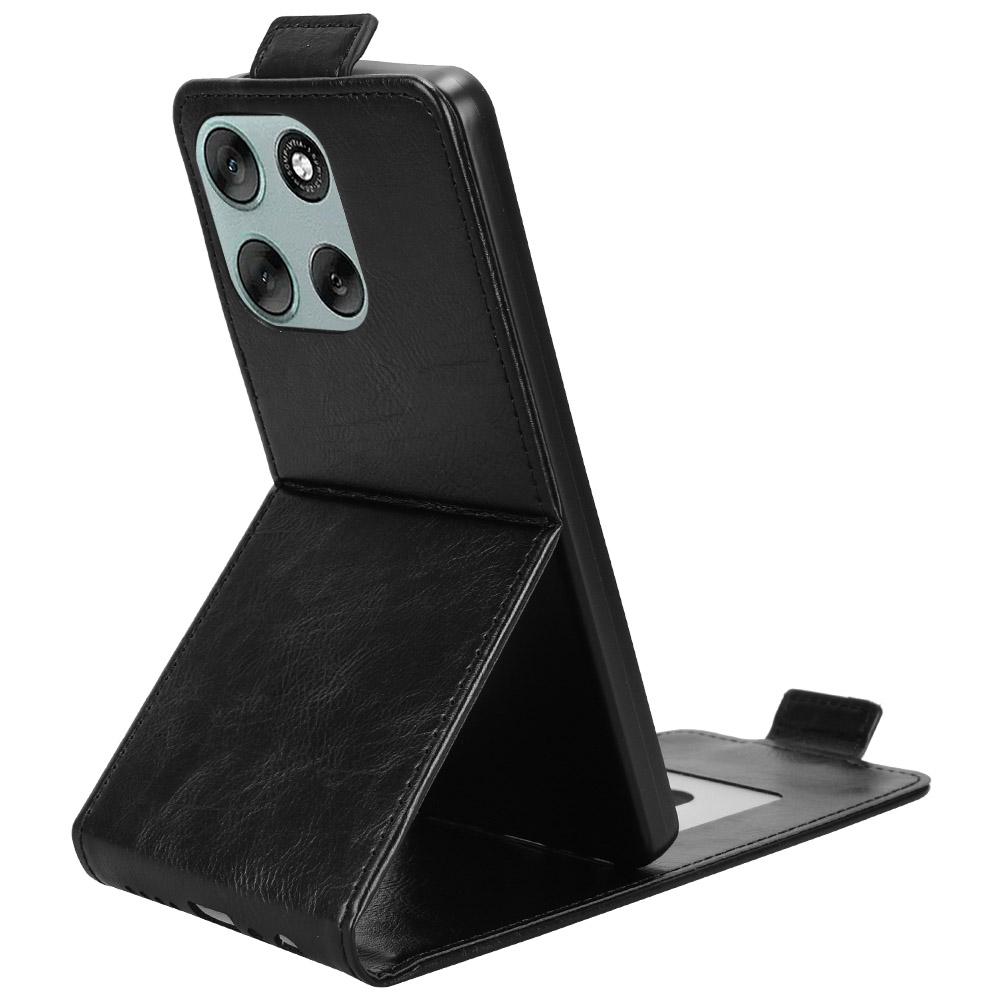 For Motorola Moto G56 5G Stand Case Magnetic Clasp Vertical Flip Leather Phone Cover with Card Holder