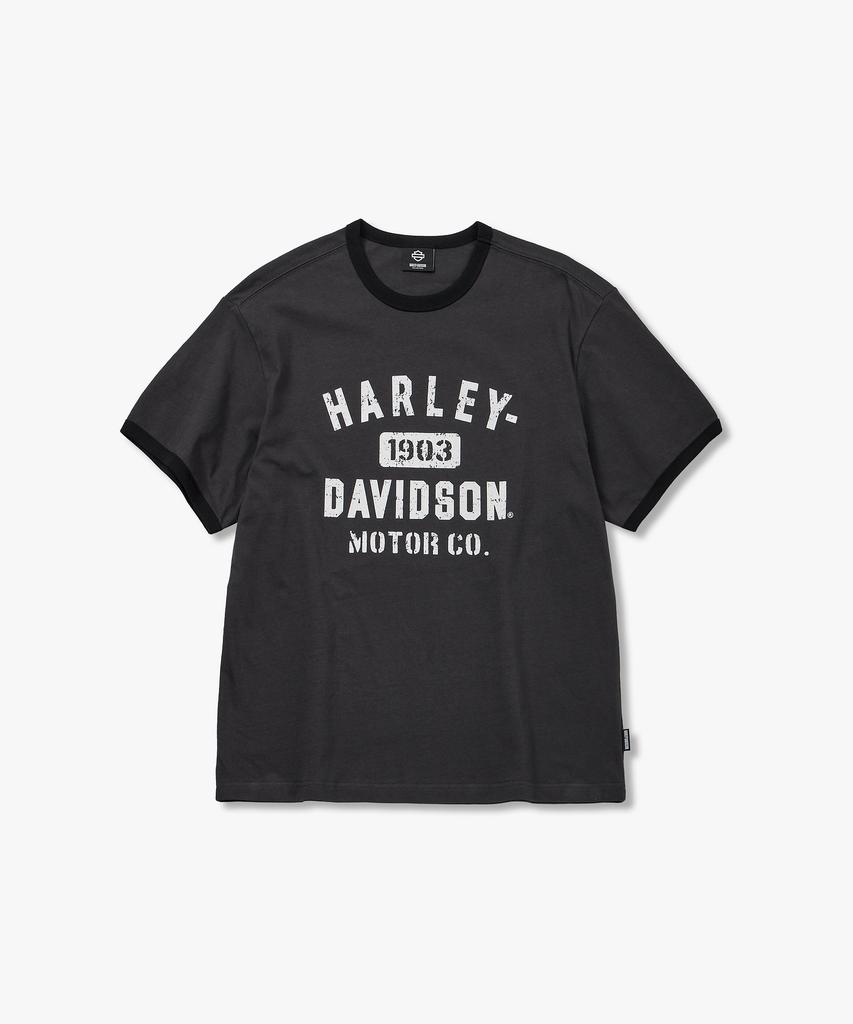 HARLEY-DAVIDSON COLLECTIONS® Футболка-рингер с надписью Harley 1903 _Темно-серый Hh16111058