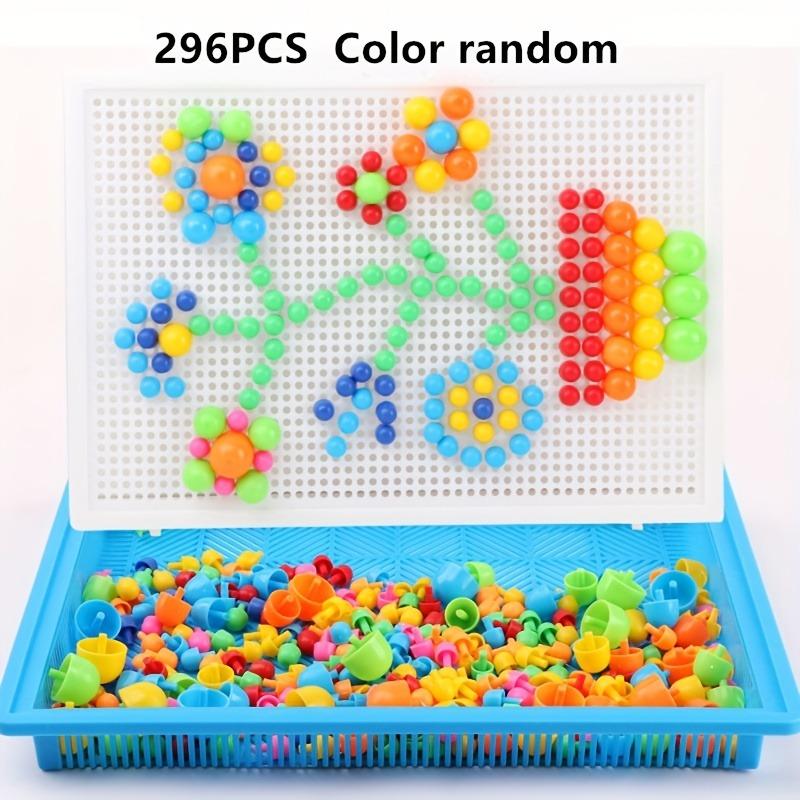 Non-Toxic Pegboard Set Educational Stem Toy Creative Diy Building Blocks With Colorful Beads And Rubber Stoppers Interactive Puzzle