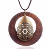 Vintage Woman Necklaces Jewelry Statement Necklaces Pendants Wooden Women Long Necklace