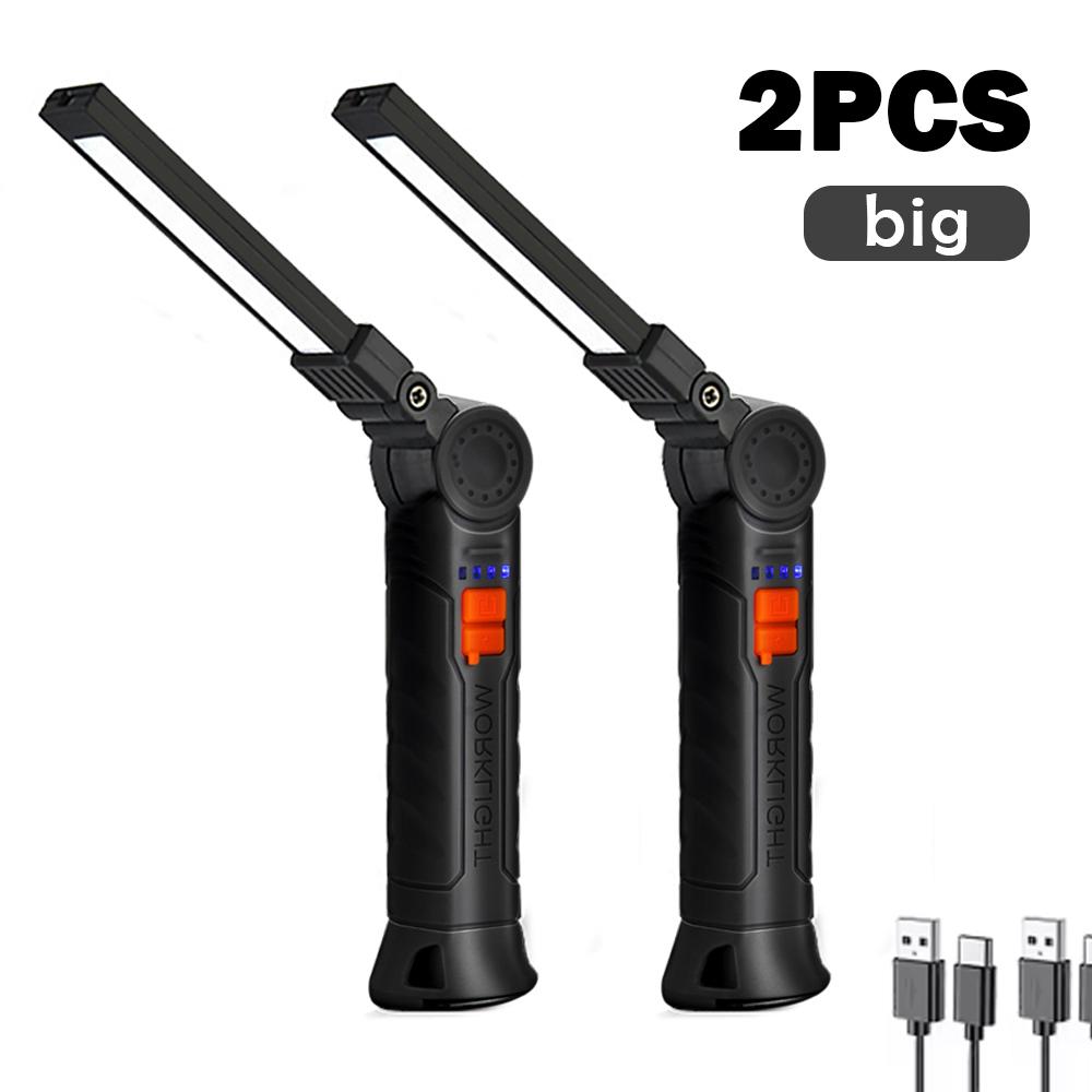 Перезаряжаемые рабочие фонари Светодиодный складной фонарик с магнитной базой COB-свет Вращение на 360° Ремонт автомобиля Дом Гараж Аварийный Кемпинг