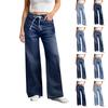 Женские джинсы широкие от бедра, с высокой посадкой, эластичные, прямые, мешковатые, на кулиске, джинсовые брюки