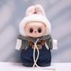 Striple Hoodie Labubu Doll's Cloth Jean Overalls 17cm Plush Dolls Clothes  Cotton Doll Accessories