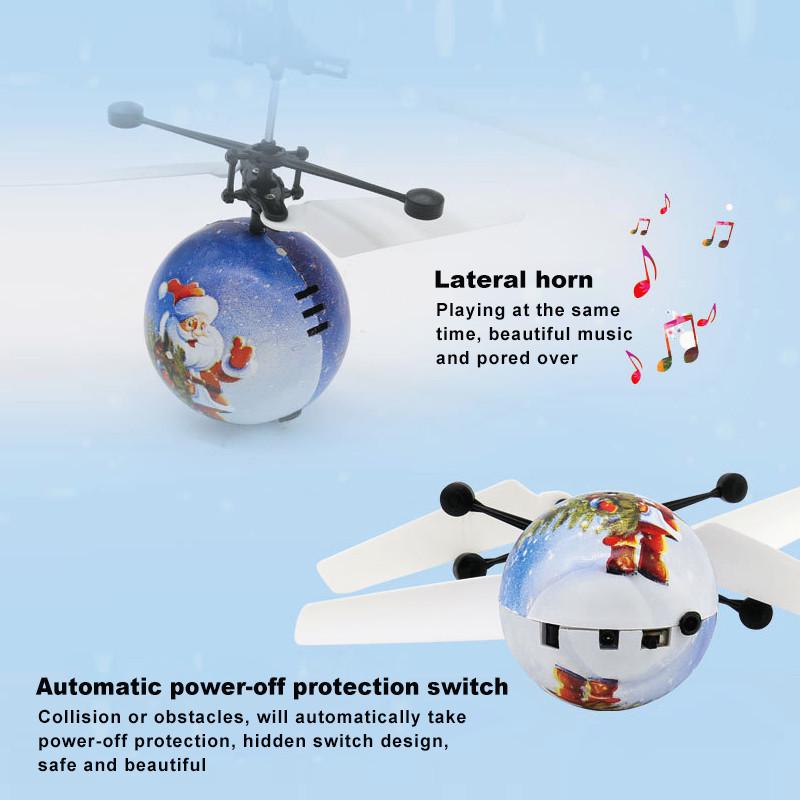 Вспышка Летающий шар Инфракрасная индукция Красочная музыка Светодиодная дискотека RC Вертолет Игрушка