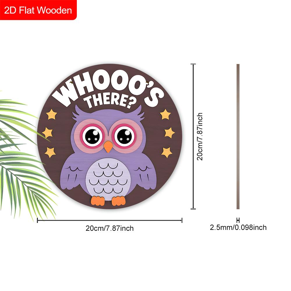 Funny Wooden Sign with Adorable Owls Pattern, Unique Decorative Plaques & Signs for Front Door, Wall Hanging Decor, Ideal Gift for Friend & Family