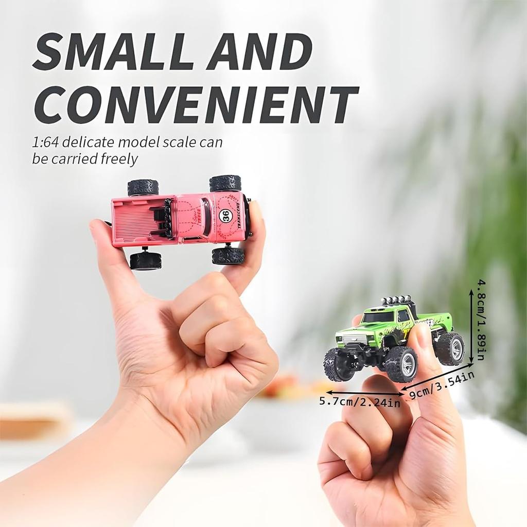RC Truck USB-C Rechargeable Underflow With Trailer, 1:64 Scale Truck Remote Control Car With Lights, 2.4Ghz Remote Control