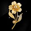 Brooch High-End Sense Niche High-End Women'S Silk Scarf Buckle Alloy Corsage Small Fragrant Wind Pearl Rhinestone High-End