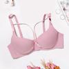 Pink Push Up Bra for Girl Comfy & Breathable Cross Hollow Out Bra, Women's Lingerie 34B-40B Cup Underwear