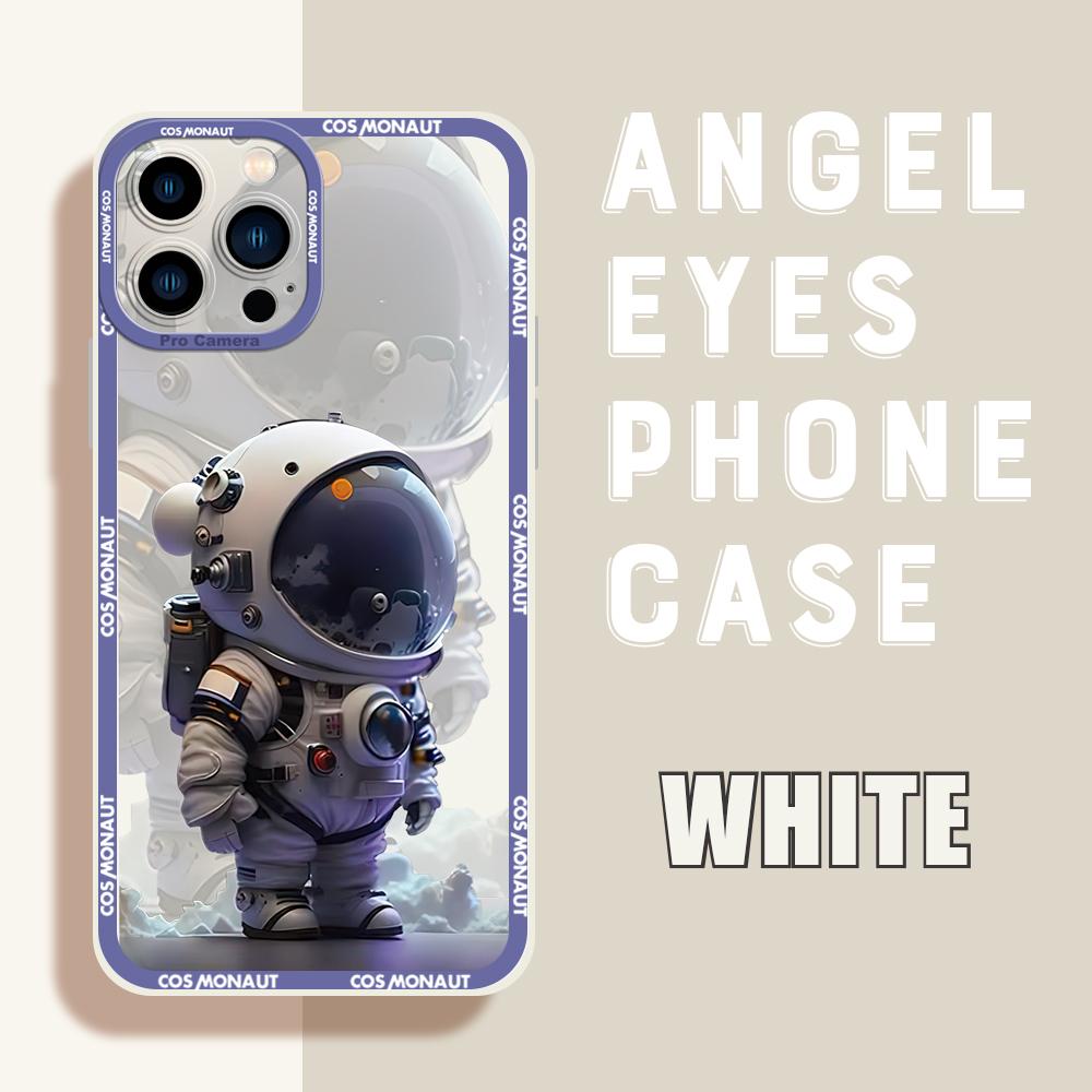 Для iPhone 16 15 14 Pro Max Redmi Note 13 12 Pro Samsung S25 S24 Ultra A13 A14 A15 A16 Space Astronaut Design Soft Full Lens Camera Protective Case