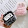 Мягкий меховой чехол с кроличьими ушками для AirPods 1 2, пушистая коробка с беспроводной зарядкой и карабином, плюшевый чехол для Airpods Pro, защитный чехол