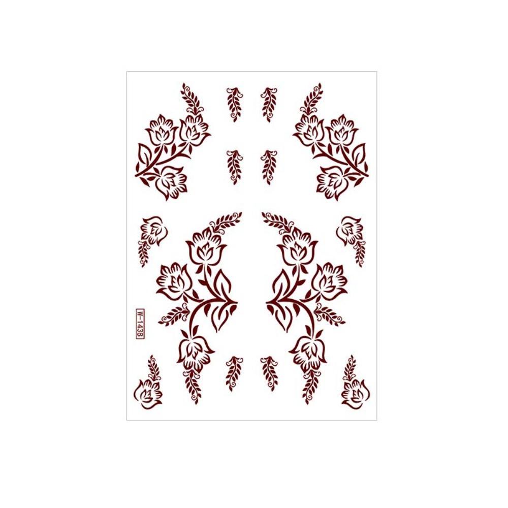 Lace Fake Tattoo Temporary Tattoo Red Mehndi Stickers Body Art Sticker Henna Tattoo Stickers Girls