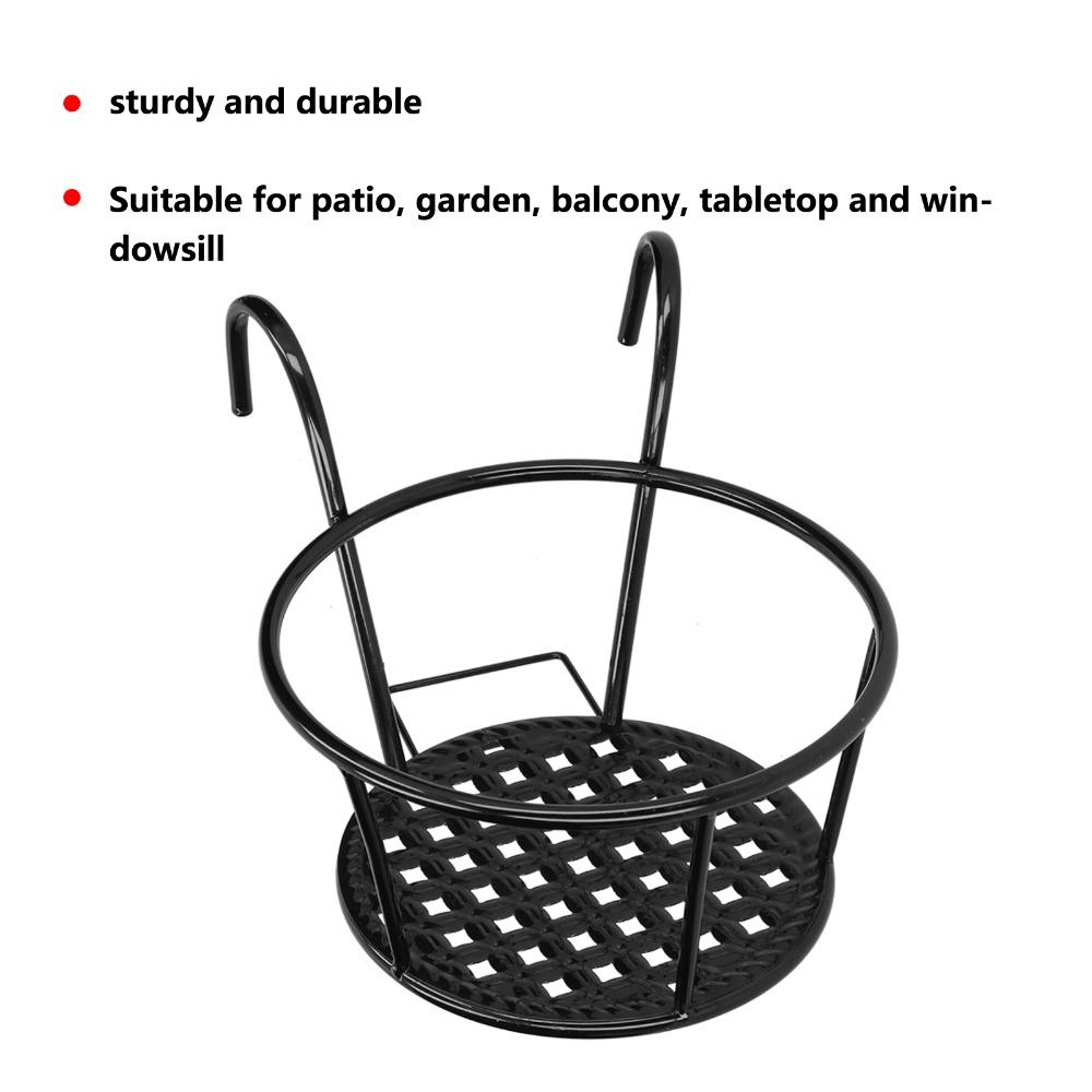 Thick wrought iron construction Flower Pot Holder  Railing hanging chlorophytum & pothos