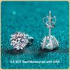 Luxury 0.6-2CT Moissanite Stud Earrings For Women Party Fine Jewelry 100% Snowflake S925 Sterling Silver Diamond Earring