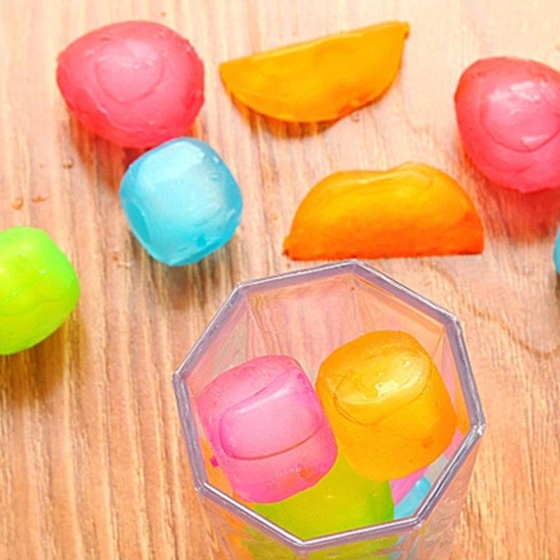 6 Pieces Refreezable Ice Cubes Washable Plastic Ice Cubes Reusable Non-Diluting Ice Cubes for Cocktails Drinks Vodka