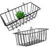 Wall Grid Panel Basket Display Shelf Storage Rack 9.2"x3.9"x3.1" Pack of 2 (White)