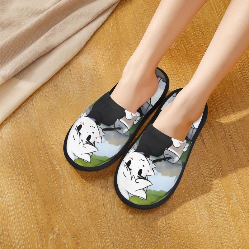 Boykisser Silly Cat Plush Slippers Indoor Cartoon Cozy Memory Foam Slides Non-slip