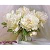 3D DIY Diamond Painting White Peony Full Bloom Patchwork Diamond Embroidery Round Rhinestone Pasted Painting