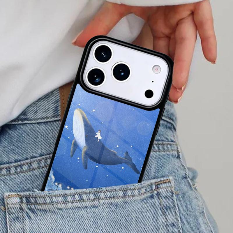 Красивый рисунок Синего кита Мягкий чехол для телефона для iPhone 16e 15 14 13 12 17 Pro Max Plus Air 17pro Чехол Coque