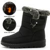 Fur Collar Imitation Rabbit Hair Tall Tube Warm Women's Snow Boots Velcro Waterproof Women's Boots Casual Women's Shoes
