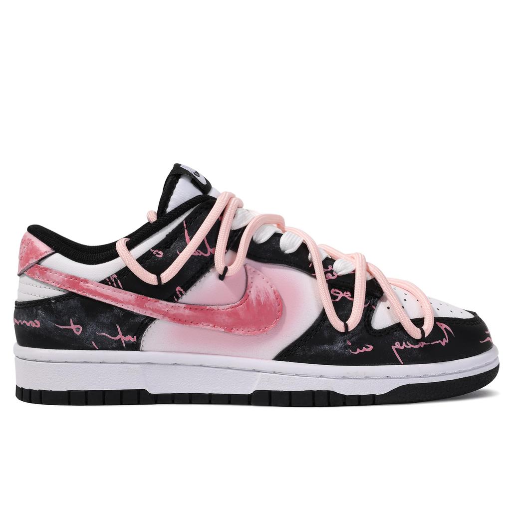 Nike Кроссовки Dunk ADCDAVINCI Custom Низкие Скейтбордические Мужские Черно-Розово-Белые DD1391-100(КомандаМ-)