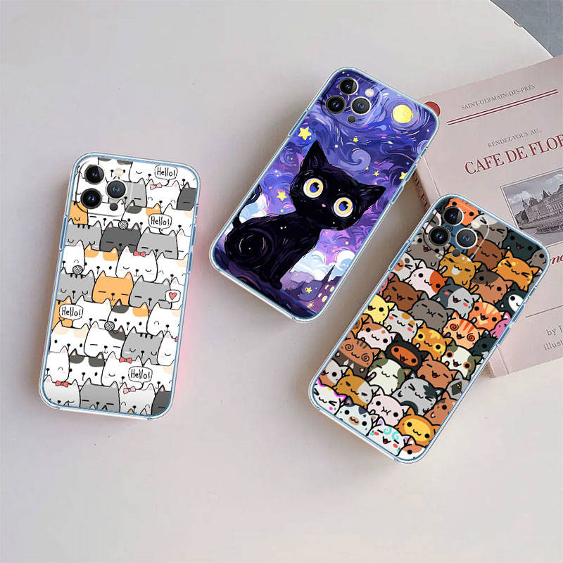 JO9 Cat Kitten Meow Phone Case for Motorola G34 G32 G31 G14 G84 G62 E32 G24 G72 G71 G73 G85 G200 G60S G60 G52 G51 G50 G42 G41 G32 G30
