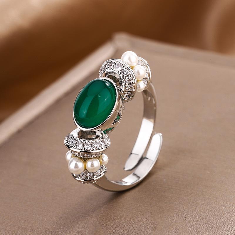 Осенние и зимние ювелирные кольца, цветные сокровища, красные циркониевые жемчужины, чувство дизайна, модные универсальные легкие роскошные женские украшения