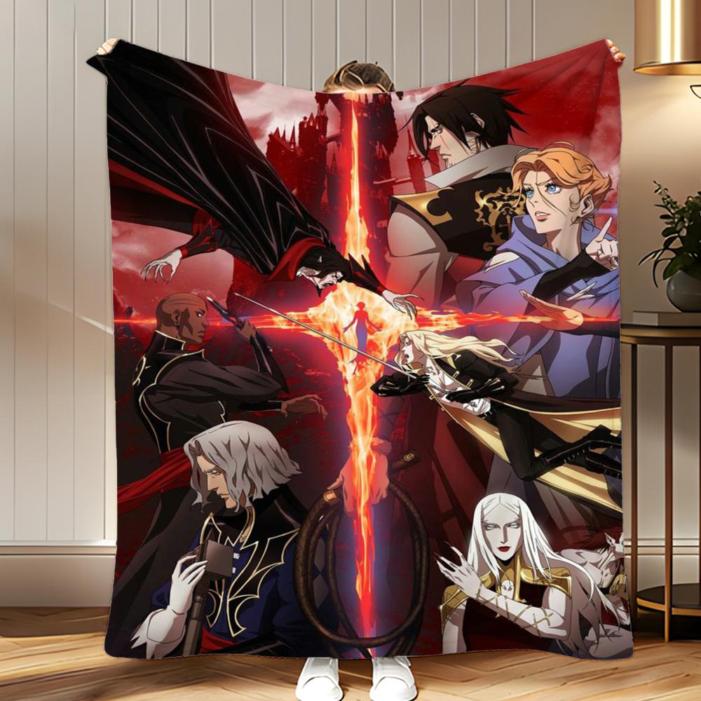 game anime Castlevania Throw Soft Coral Fleece Blanket 310gsm Fluffy Warm Throw for Sofa Bed Couch Bedroom Decor