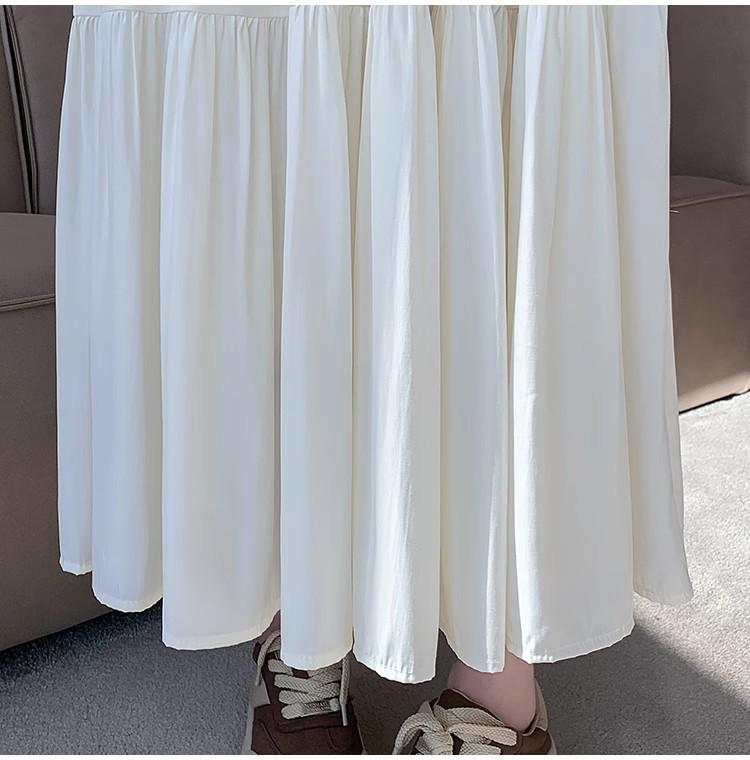 Женская летняя белая юбка макси А-силуэта с высокой талией 2024 года для стройных фигур типа «груша»