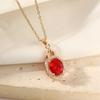 Luxury Oval Zirconia Pendant Necklaces for Women New Fashion Wedding Party Necklace Jewelry Accessories