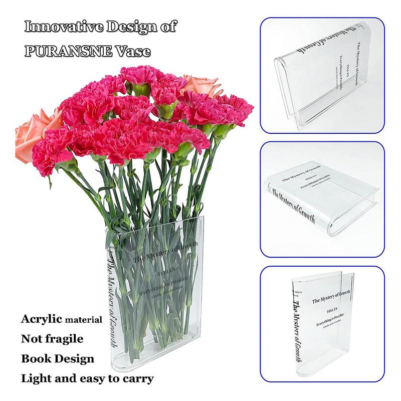 Прозрачная Книга Ваза Акриловая Ваза для Цветов Вазы для Растений Декоративные Современные Декоративные Бутылки Цветочный Контейнер Для Цветочной Композиции