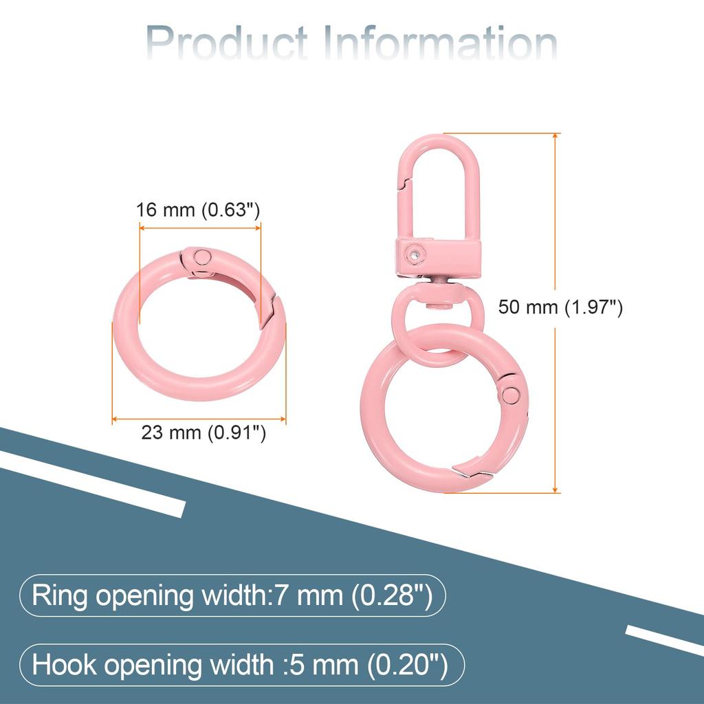 30pcs Lobster Claw Fastener Keychain Swivel Trigger Clips Zinc Alloy Colorful Key Chain Clips Snap Hook Jump Flat Split Ring DIY Craft Jewelry Making