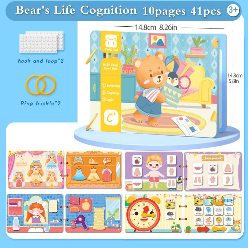 Развивающая книжка для малышей: Карточки на липучках для раннего развития и детского сада