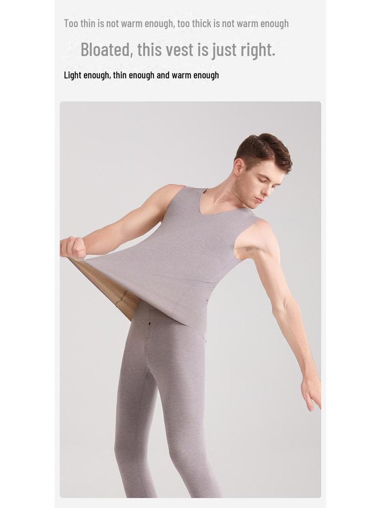 Бесшовный мужской антибактериальный бархатный теплый жилет класса А