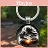 Lion Pattern Crystal Pendant Keyring With Zinc Alloy For Celebration Gifts