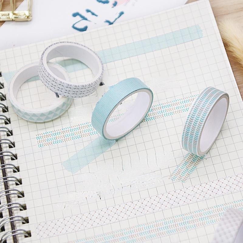 4 шт./компл. набор лент «васи» в стиле ретро с геометрией, украшение для дневника, сделай сам, студенческие наклейки, корейские канцелярские принадлежности, офисные принадлежности, персик
